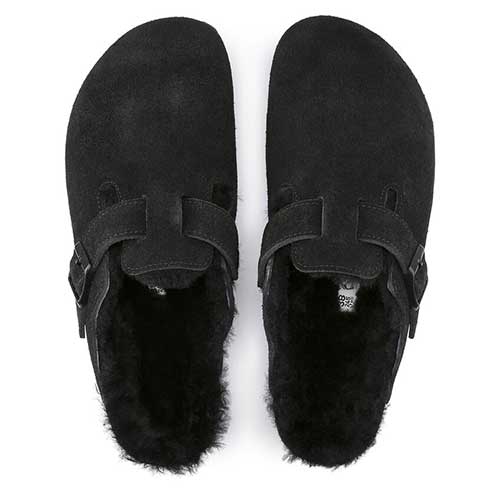 Boston Shearling Black Suede Leather- Regular/Wide - Image 3