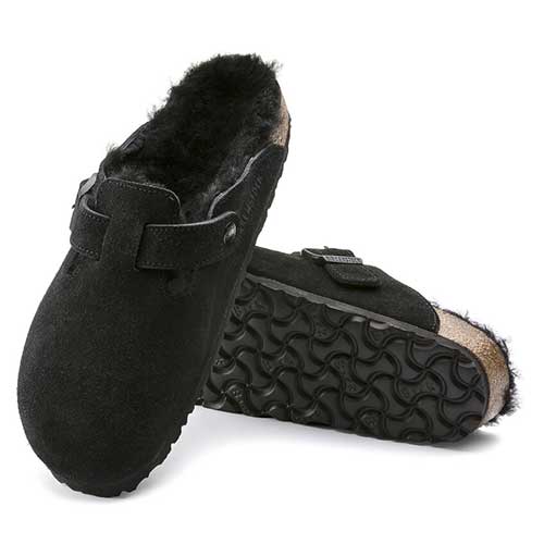 Boston Shearling Black Suede Leather- Regular/Wide - Image 4