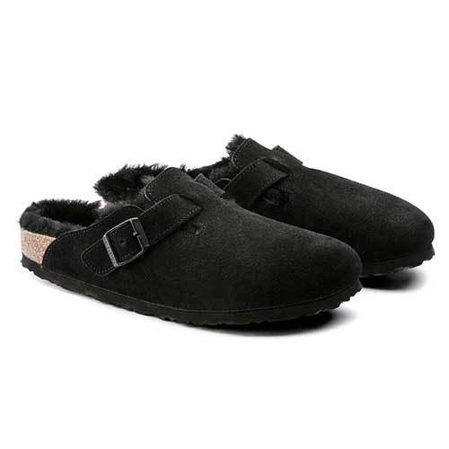 Boston Shearling Black Suede Leather- Regular/Wide - Image 5