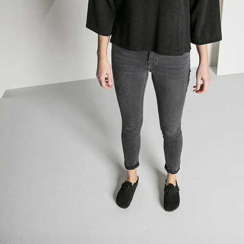 Boston Shearling Black Suede Leather- Regular/Wide - Image 8