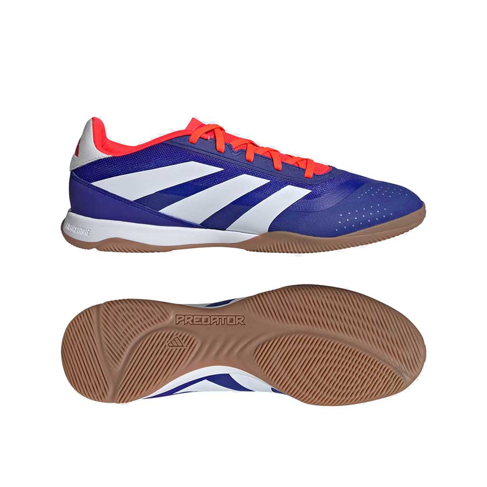 Predator League Indoor Soccer Shoe - Lucid Blue/Cloud White/Solar Red - Regular (D) - Image 5