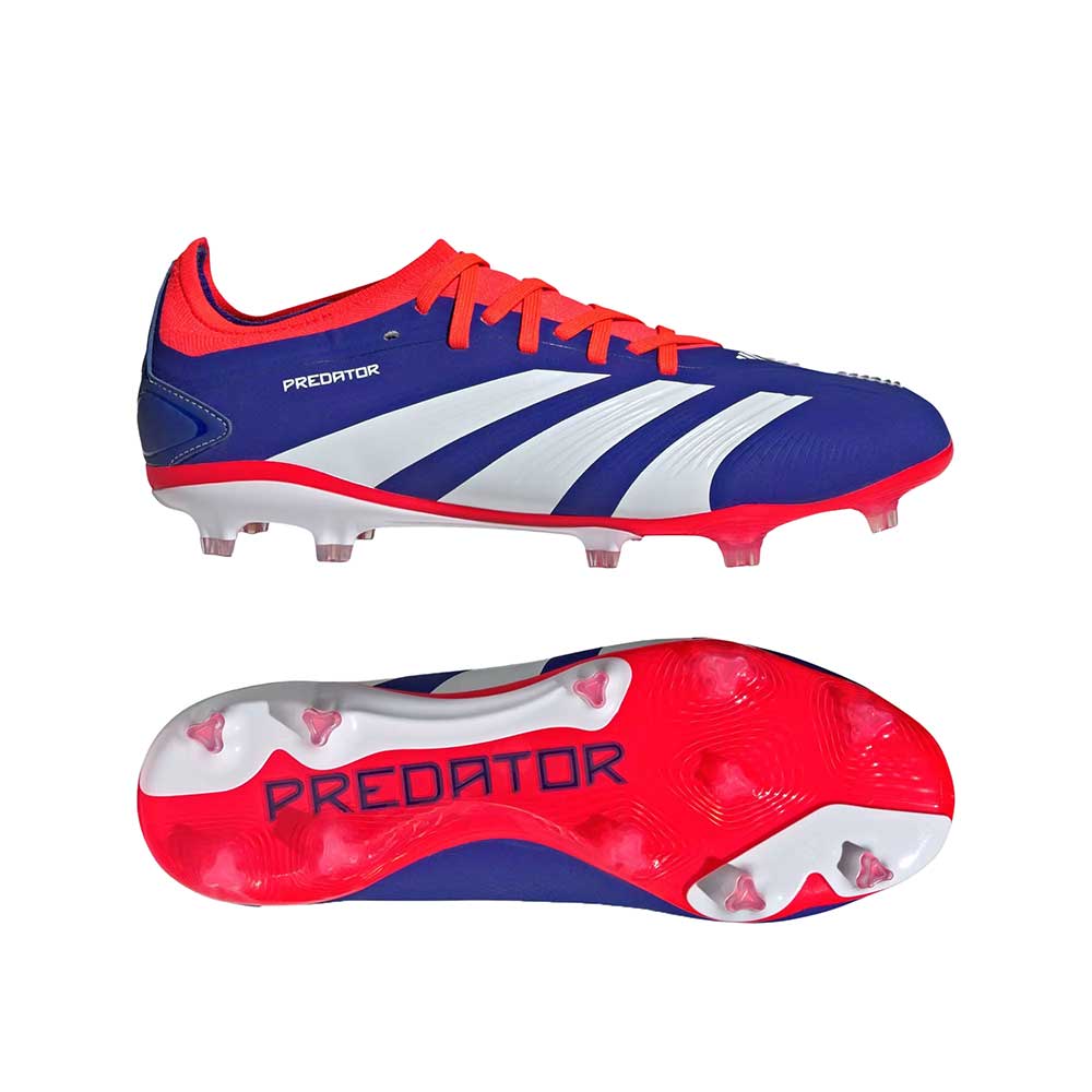 Men Predator Pro FG Soccer Cleats - Cloud White/Solar Red/Lucid Blue - Regular (D) - Image 8