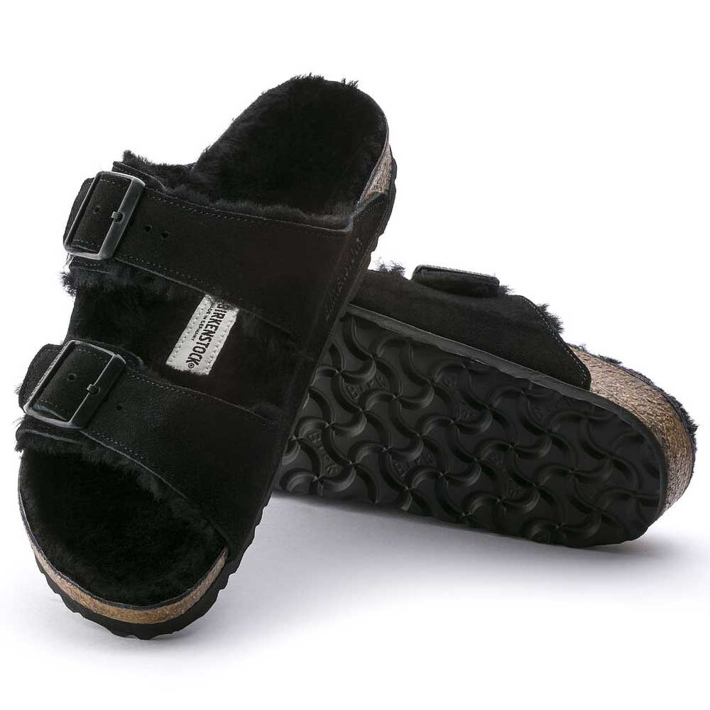 Arizona Shearling Sandal - Black - Regular/Wide - Image 5