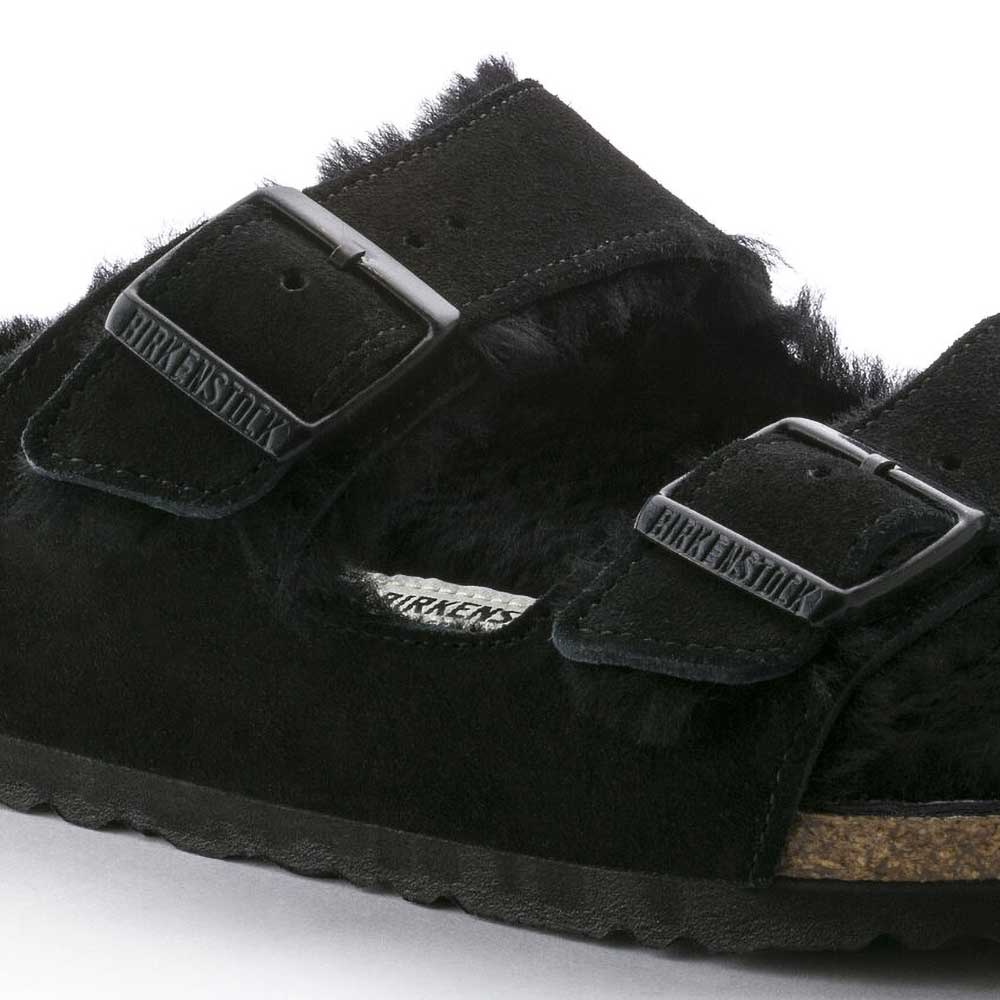 Arizona Shearling Sandal - Black - Regular/Wide - Image 6