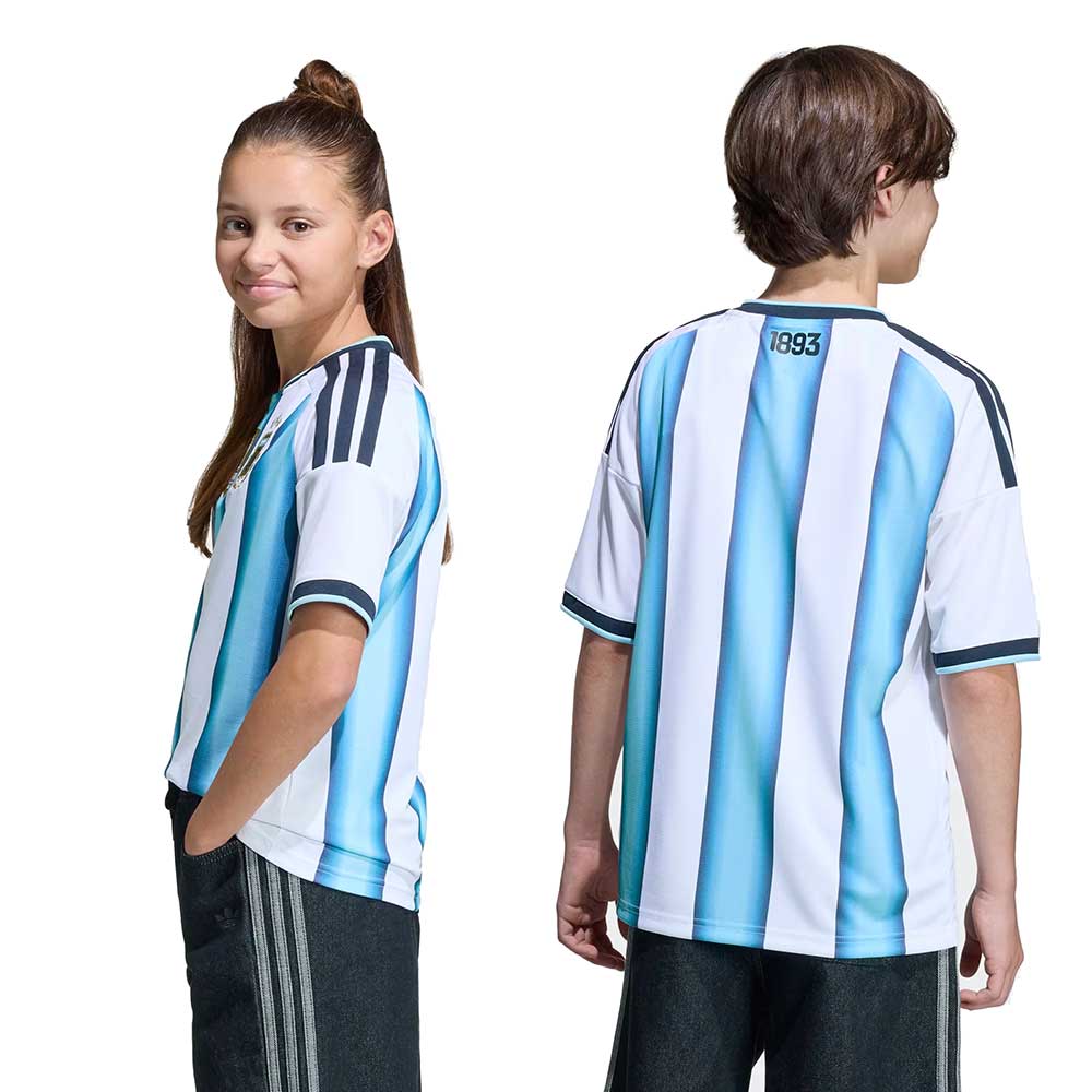 Youth Argentina Home Jersey - White/Icey Blue/Light Blue - Image 4
