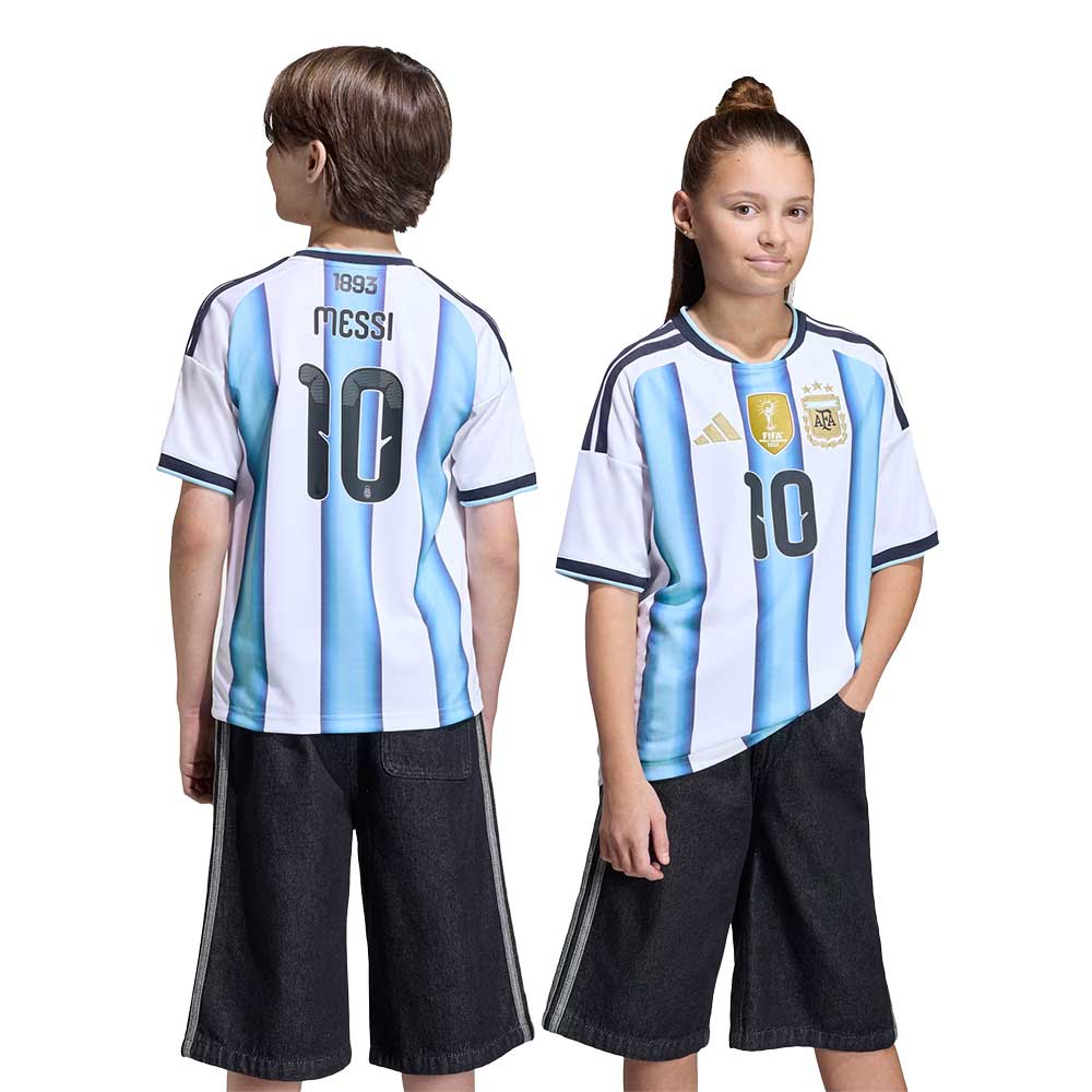 Youth Argentina Messi Home Jersey - White/Icey Blue/Light Blue - Image 3