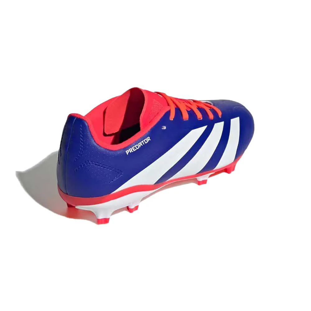 Youth Jr Predator League Firm Ground Cleats - Lucid Blue / Cloud White / Solar Red - Regular (D) - Image 3