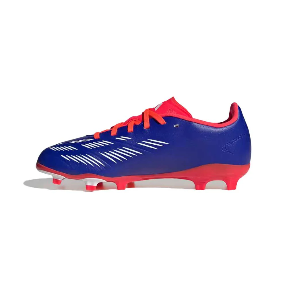 Youth Jr Predator League Firm Ground Cleats - Lucid Blue / Cloud White / Solar Red - Regular (D) - Image 4