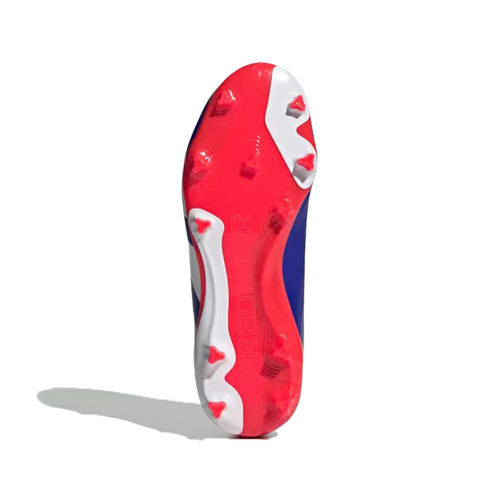 Youth Jr Predator League Firm Ground Cleats - Lucid Blue / Cloud White / Solar Red - Regular (D) - Image 6